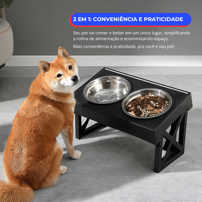 Bebedouro e Comedouro para Cachorro Elevado 3 Alturas