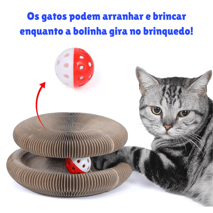 Brinquedo para Gatos Arranhador Dobrável com Bolinha