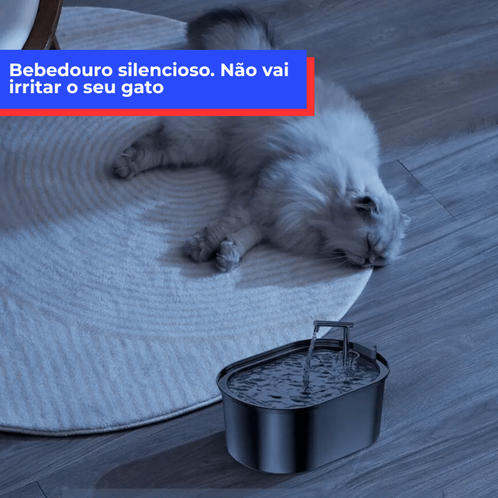 Fonte de Água para Gatos Automática 3.2L em Aço Inoxidável