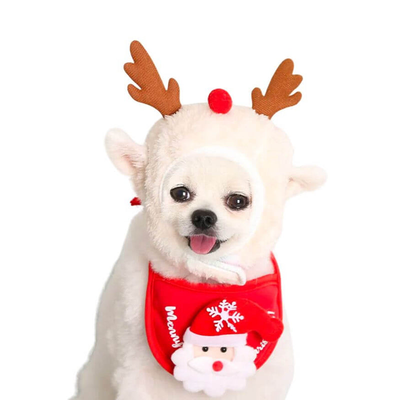 Roupinha De Natal Para Cachorro Conjunto Gorro Com Babador