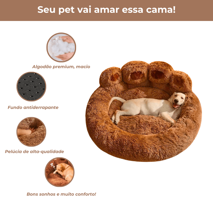 Cama para Cachorro em Pelúcia Patas