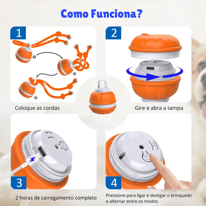 Brinquedo Interativo para Cachorro Bola Automática