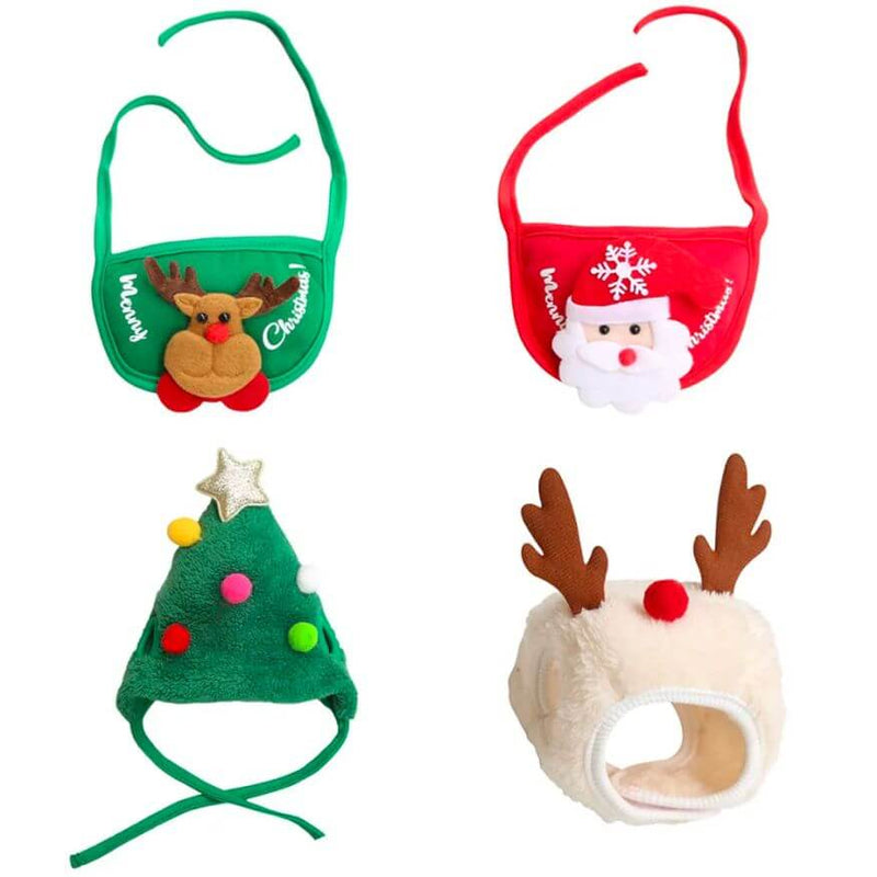 Roupinha De Natal Para Cachorro Conjunto Gorro Com Babador