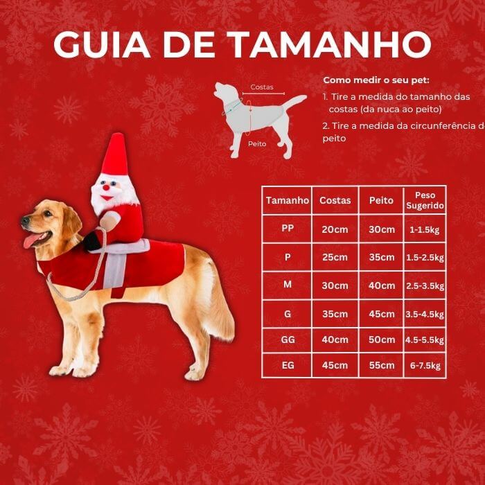 Fantasia Para Cachorro E Gato Papai Noel Cavalgando