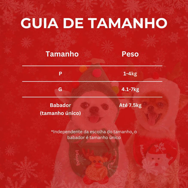 Roupinha De Natal Para Cachorro Conjunto Gorro Com Babador