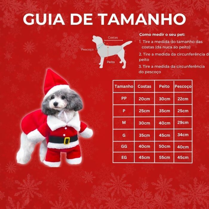 Roupinha De Natal Para Cachorro E Gato Papai Noel