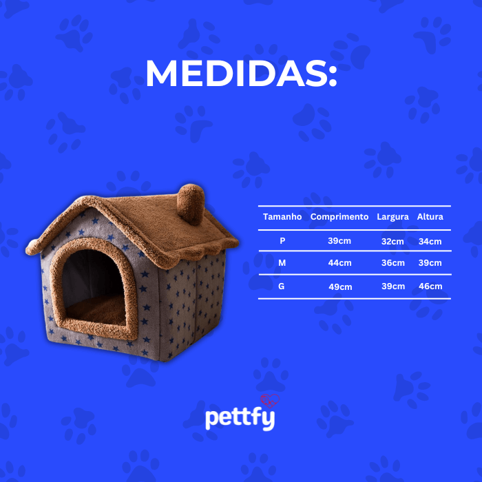 Cama Pet e Casinha Dobrável Estrelinhas