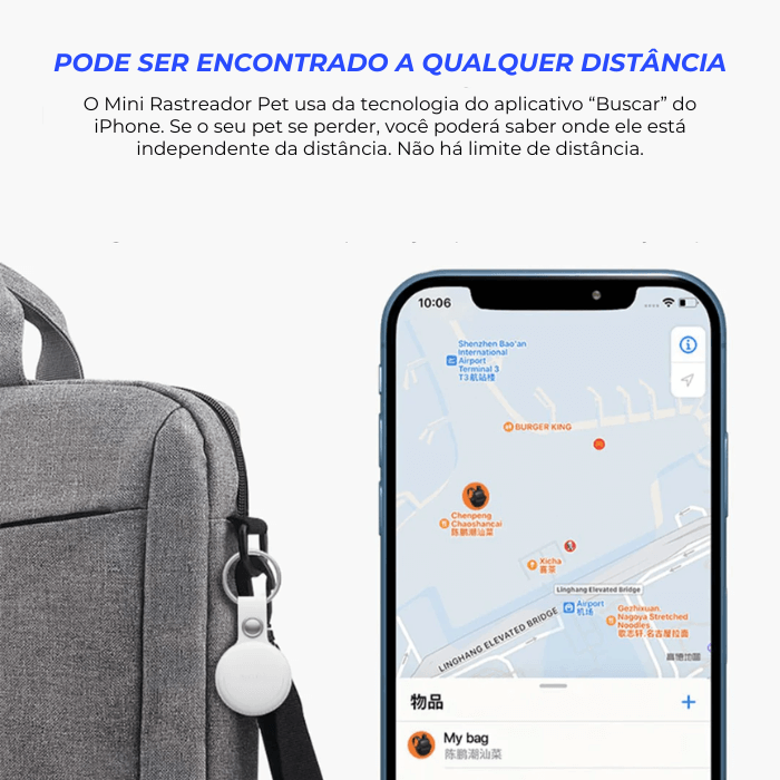 Mini Rastreador Pet Compatível com iPhone