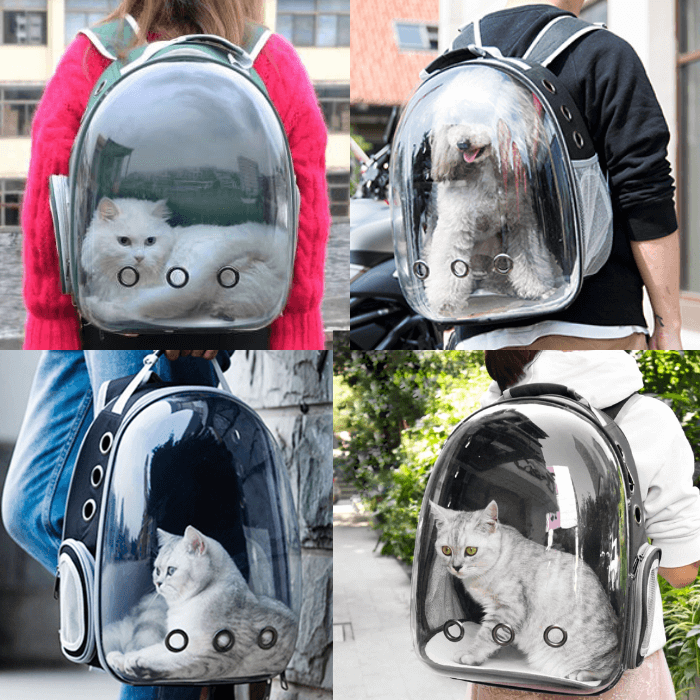 Mochila para Pets Filhotes e Pequenos Capsula Transparente