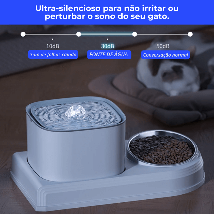 Fonte de Água para Gatos 3L e Comedouro